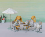 Miniatuurtuinset met tafel, bank en stoel