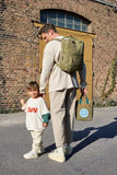 Quadratischer Rucksack - Little One & Me - Klein - Oliv - Lässig