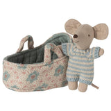 Babymuis in draagmand - Blauw