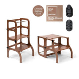 Houten leertoren Step'n'sit - Mocha Mousse met zwart - Ette Tete