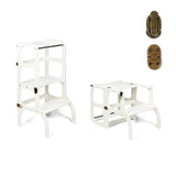 Houten leertoren Step'n'sit - Wit met koper - Ette Tete