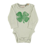 Body met lange mouwen - Grijs met klaverprint