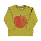 T-shirt met lange mouwen - Olijfgroen met appelprint