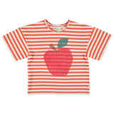 T-shirt - Streepjesprint met appel