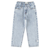Faded light blue denim