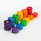 6 houten nins, 18 munten en 36 ringen - Grapat