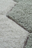 Wasbaar rond tapijt Honeycomb - Blue Sage
