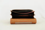 Lederen schooltas met gespen - Leo Antique Pink