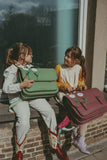 Lederen schooltas met magneetsluiting - Marguerite Pastel Green