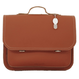 Lederen boekentas met magneetsluiting - Chestnut