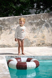 UV-zwemshirt met lange mouwen - Beach Dog Orange Dark Sea