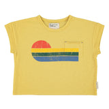 T-shirt - geel met multicolorprint