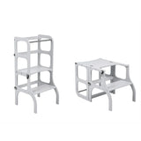 Tour d'apprentissage en bois Step'n sit - Gris avec argent - Ette Tete