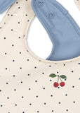Afwasbare slabbetjes - Navy Dot / Rain washed