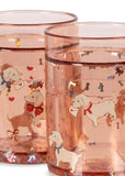 Glitterbekers - Woof letter rose
