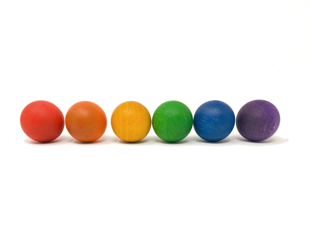 6 houten balletjes (6 kleuren) - Grapat
