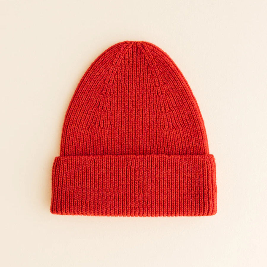 beanie fonzie - red - hvid