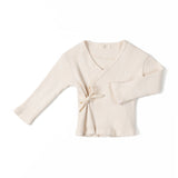 Nixnut - Rib wrap t-shirt lange mouwen - Cream