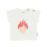 T-shirt - ecru met hart print