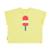 T-shirt - geel met ijsjeprint